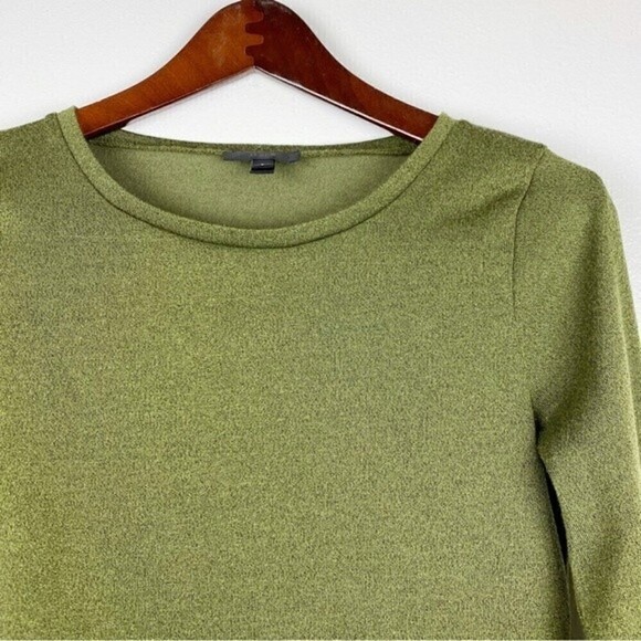 J. Crew Sparkle Metallic Ruffle Bell Sleeves Top Green Size S - Picture 3 of 8